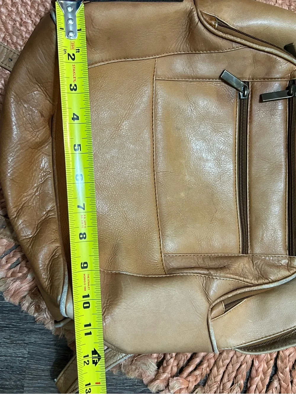 Leather Men's Backpack Tan Made in Columbia Soft